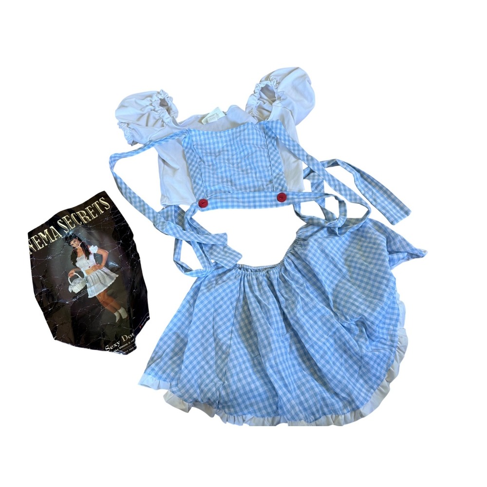 Cinema Secrets Sexy Dorothy Costume Set Blue Gingham Ruffle Skirt Blouse 75019 M